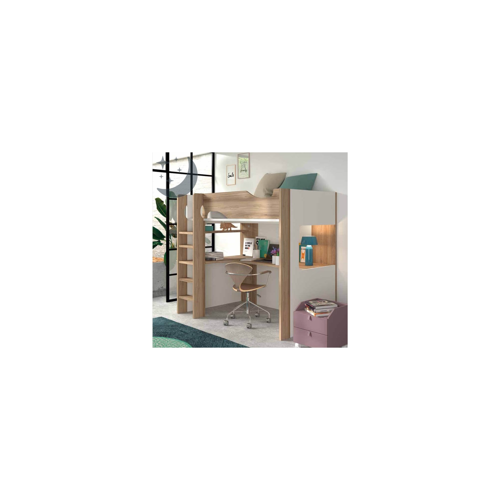 Optimisez votre espace avec ce lit mezzanine de 119cm