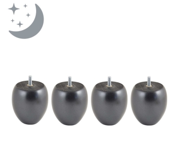 Jeu de 4 Pieds Boule Nacre Noir 9cm | Ma Literie Française