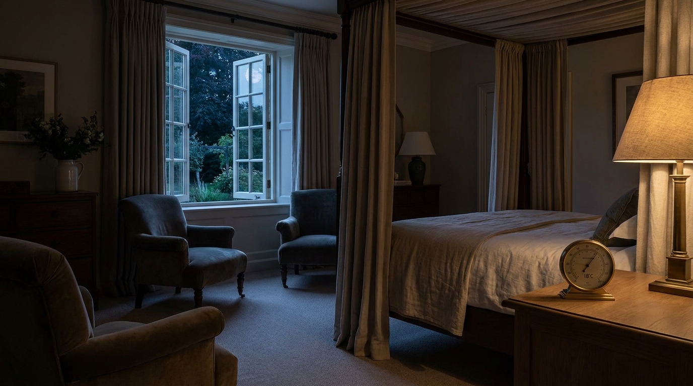 Chambre nocturne avec lumière tamisée idéale