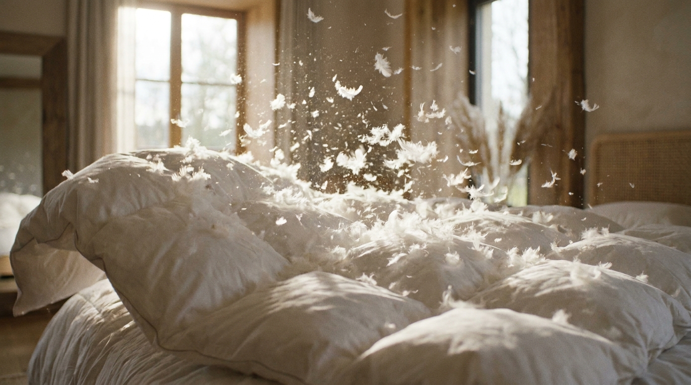 Couette moelleuse en duvet blanc