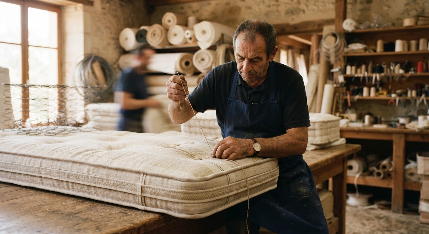 Atelier de fabrication de matelas en France